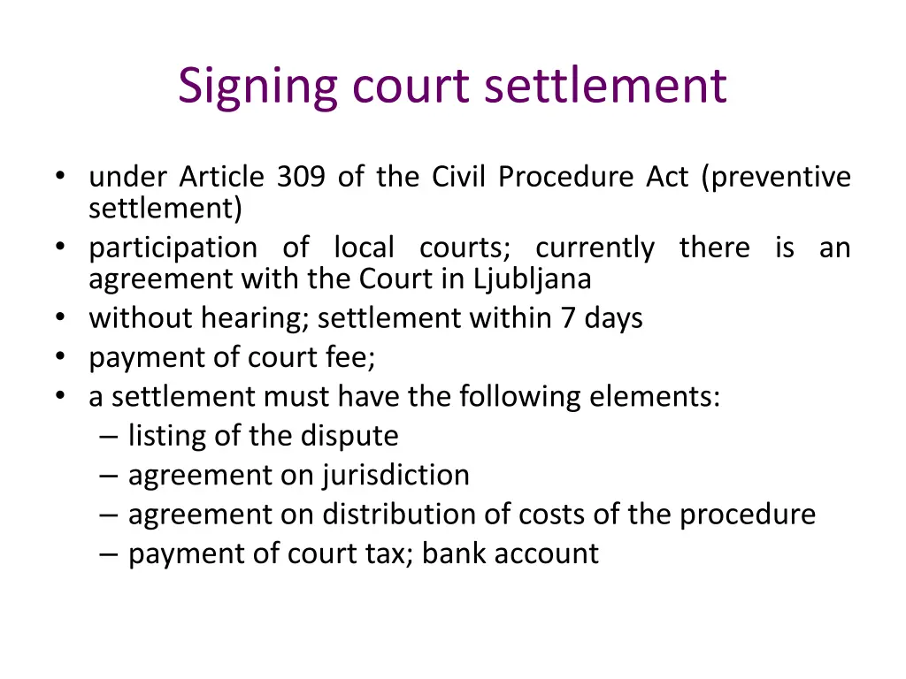 signing court settlement