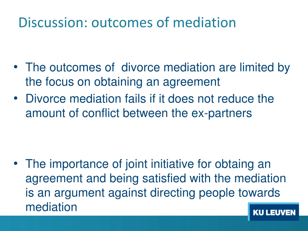 discussion outcomes of mediation