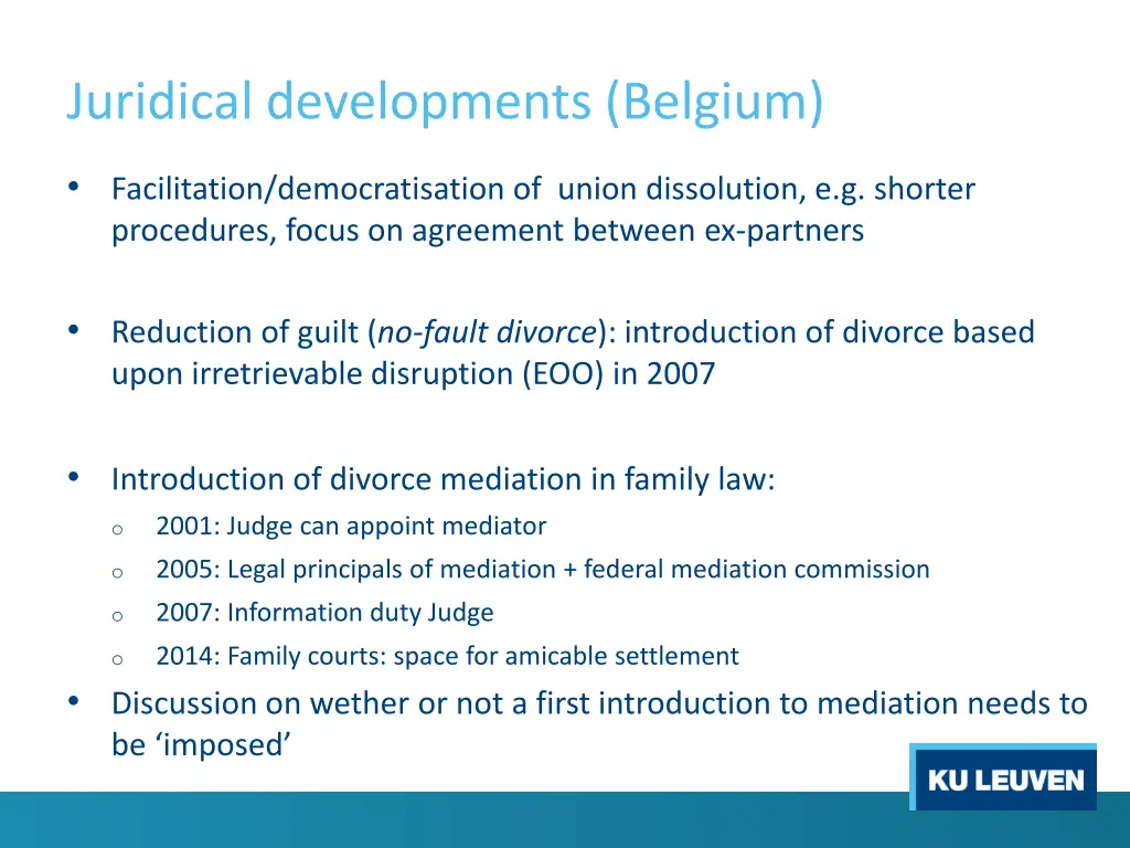 juridical developments belgium