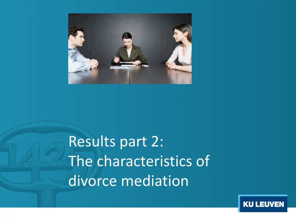 results part 2 the characteristics of divorce