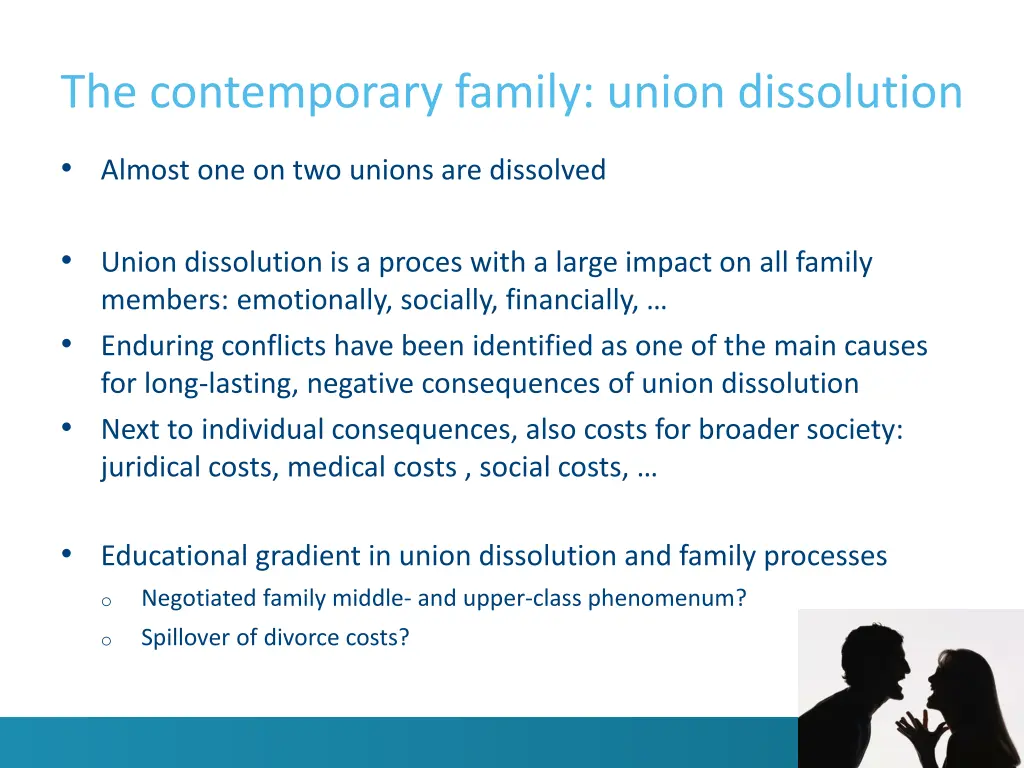 the contemporary family union dissolution