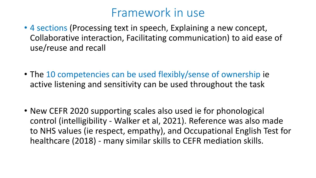 framework in use