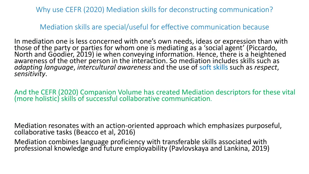 why use cefr 2020 mediation skills