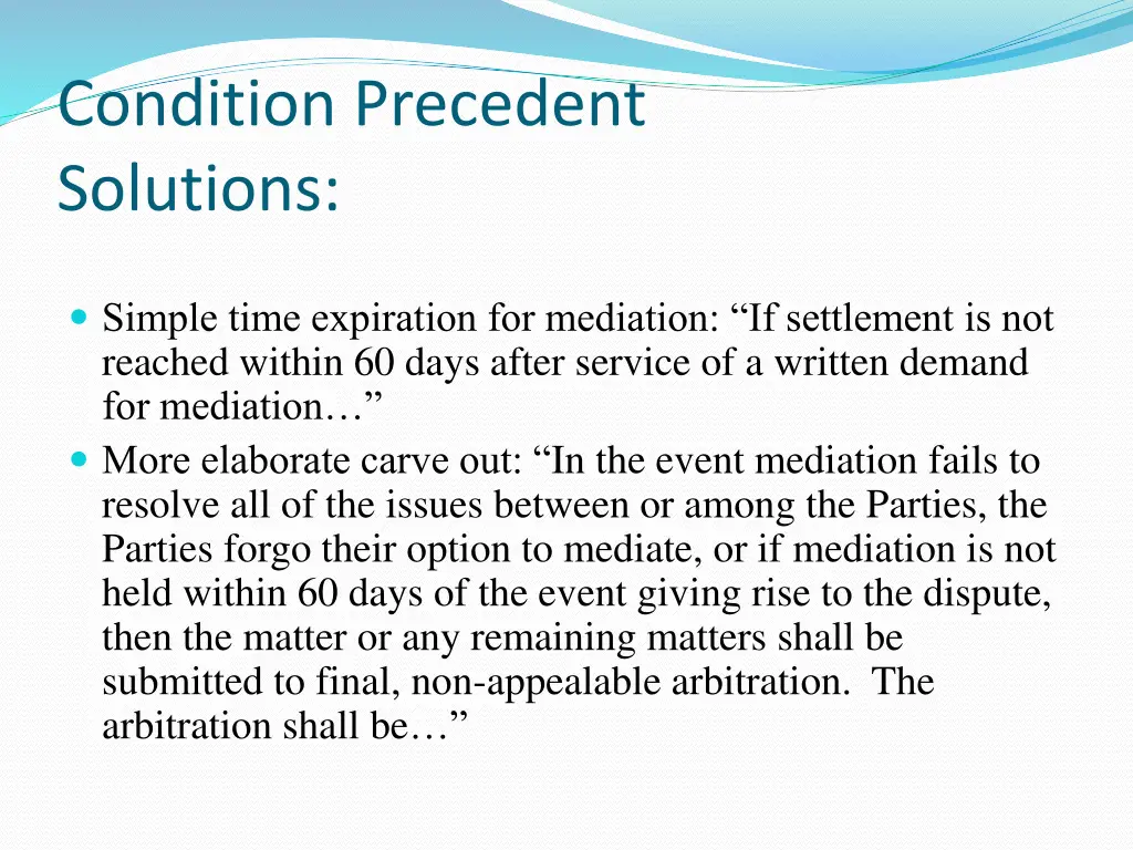 condition precedent solutions