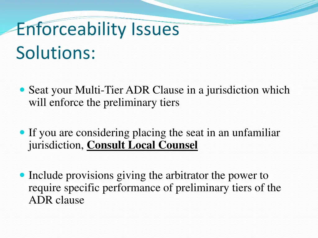 enforceability issues solutions