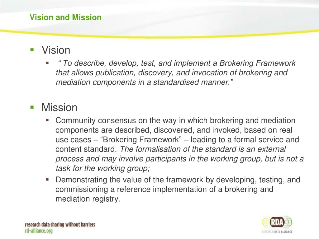 vision and mission