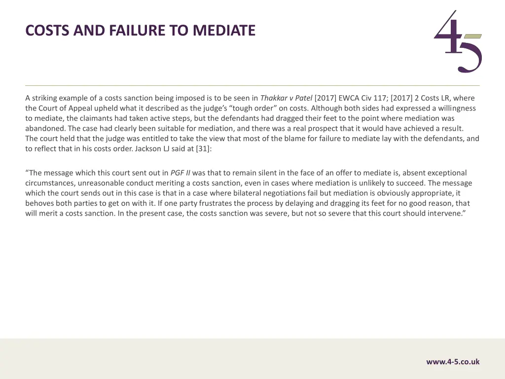 costs and failure to mediate 2