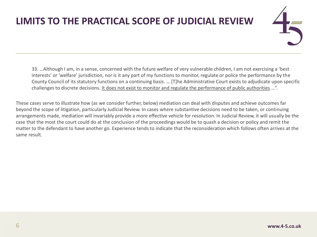 limits to the practical scope of judicial review 1