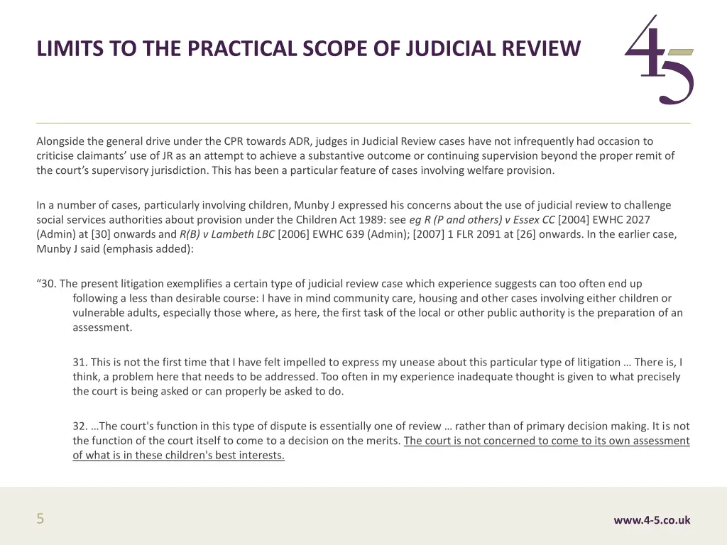 limits to the practical scope of judicial review