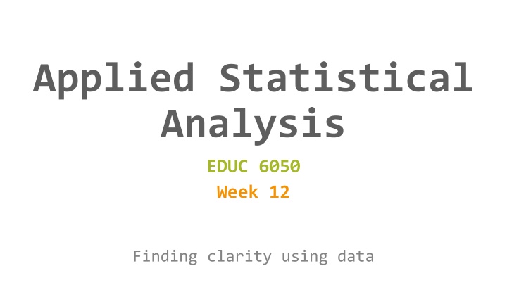 applied statistical analysis