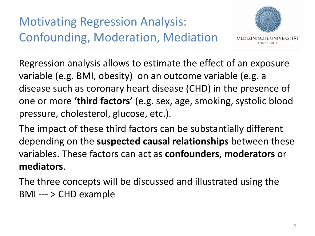 motivating regression analysis confounding 1