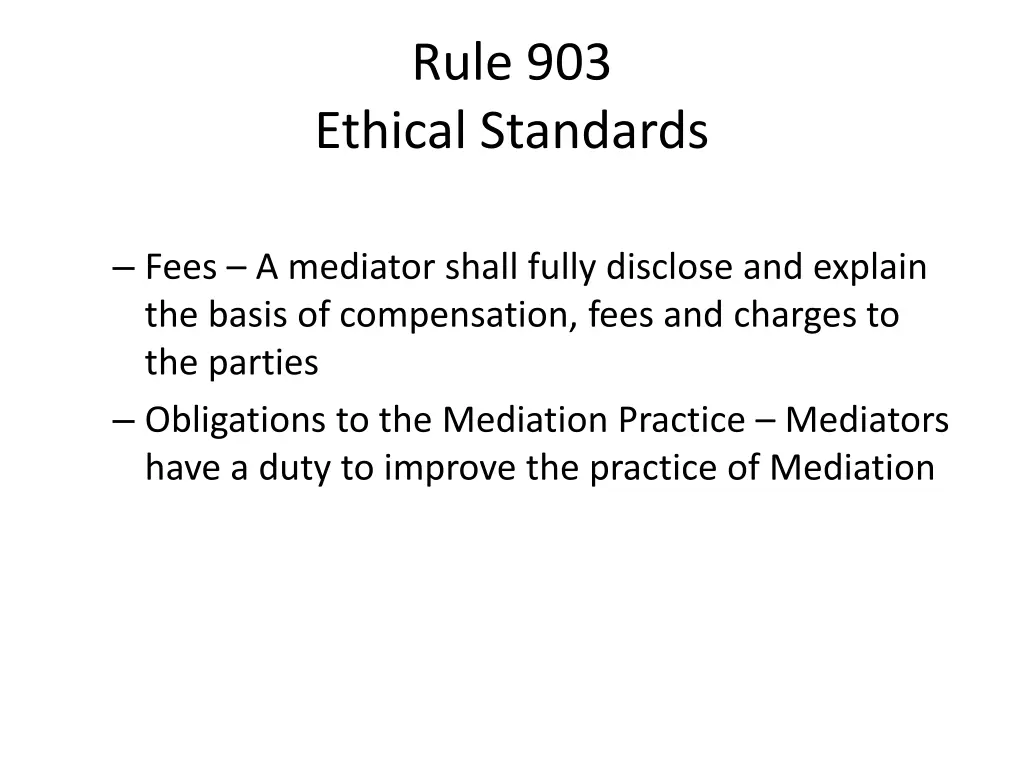 rule 903 ethical standards 2