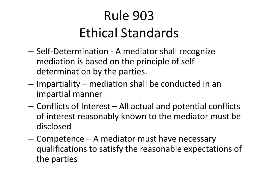 rule 903 ethical standards