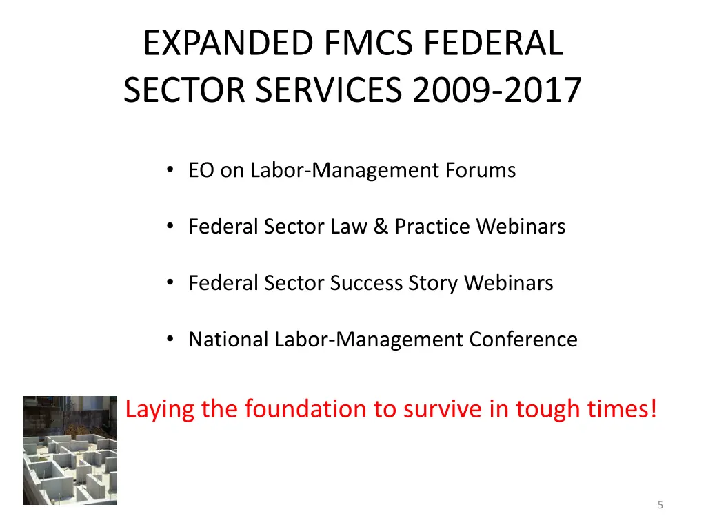 expanded fmcs federal sector services 2009 2017