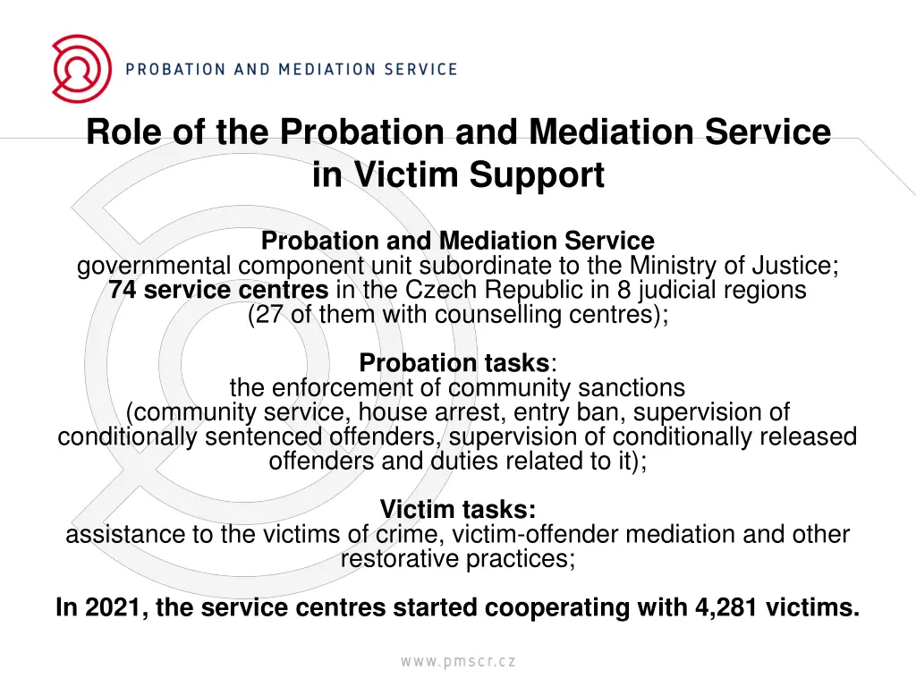 role of the probation and mediation service