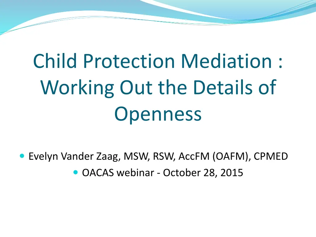 child protection mediation working