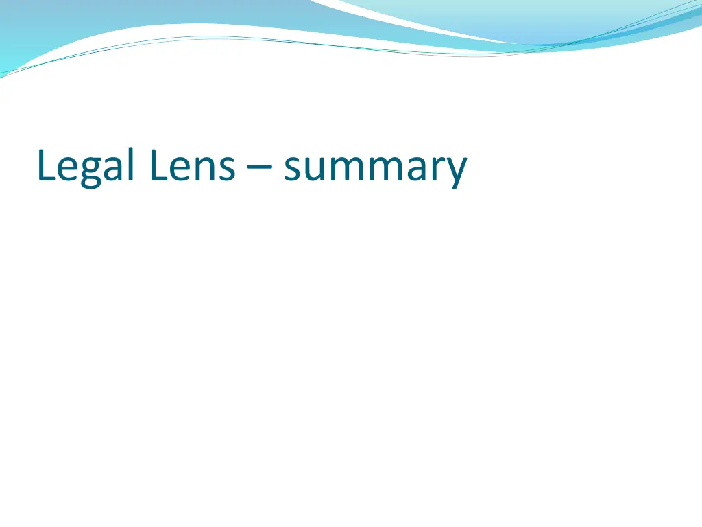 legal lens summary