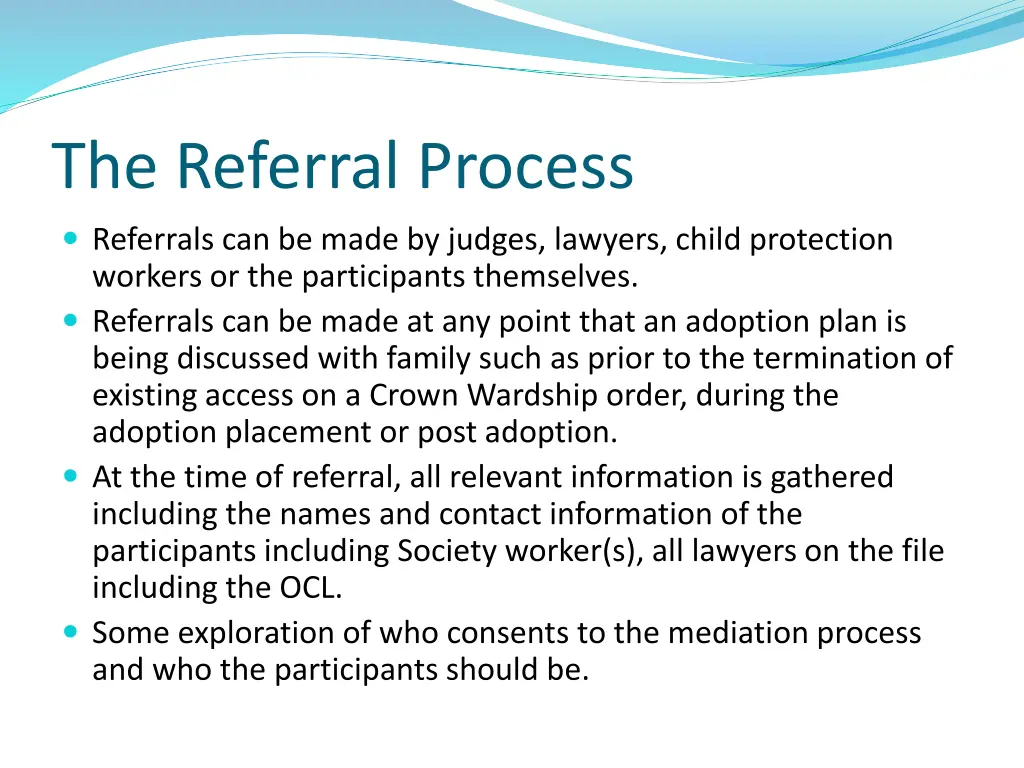 the referral process