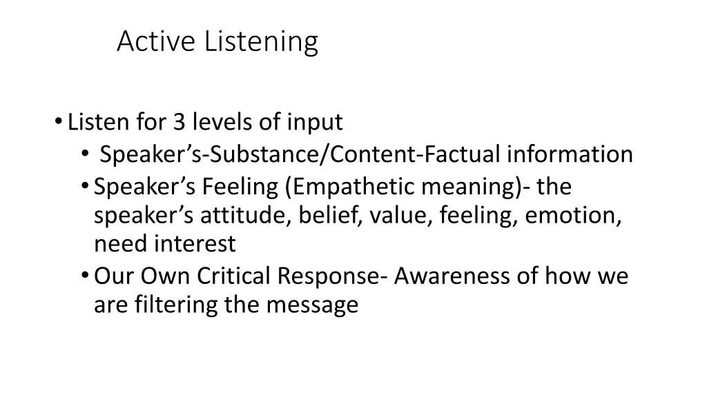 active listening