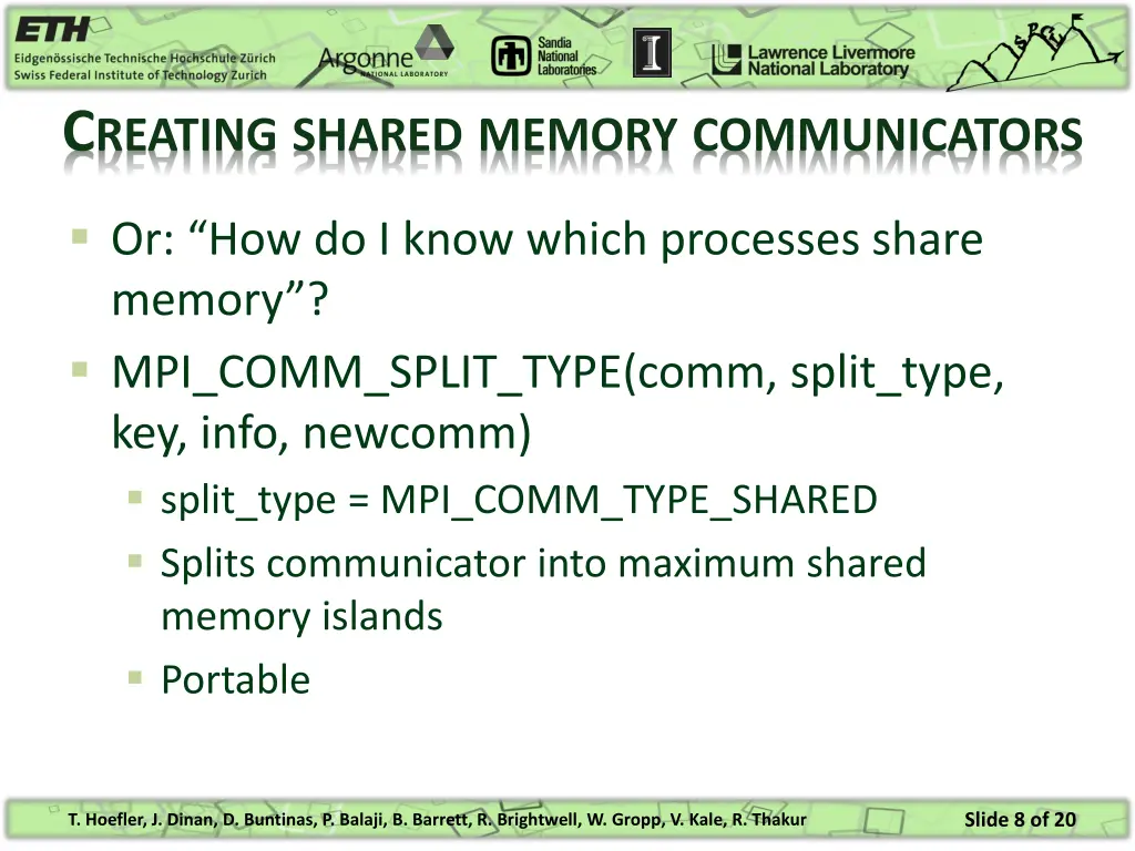 c reating shared memory communicators