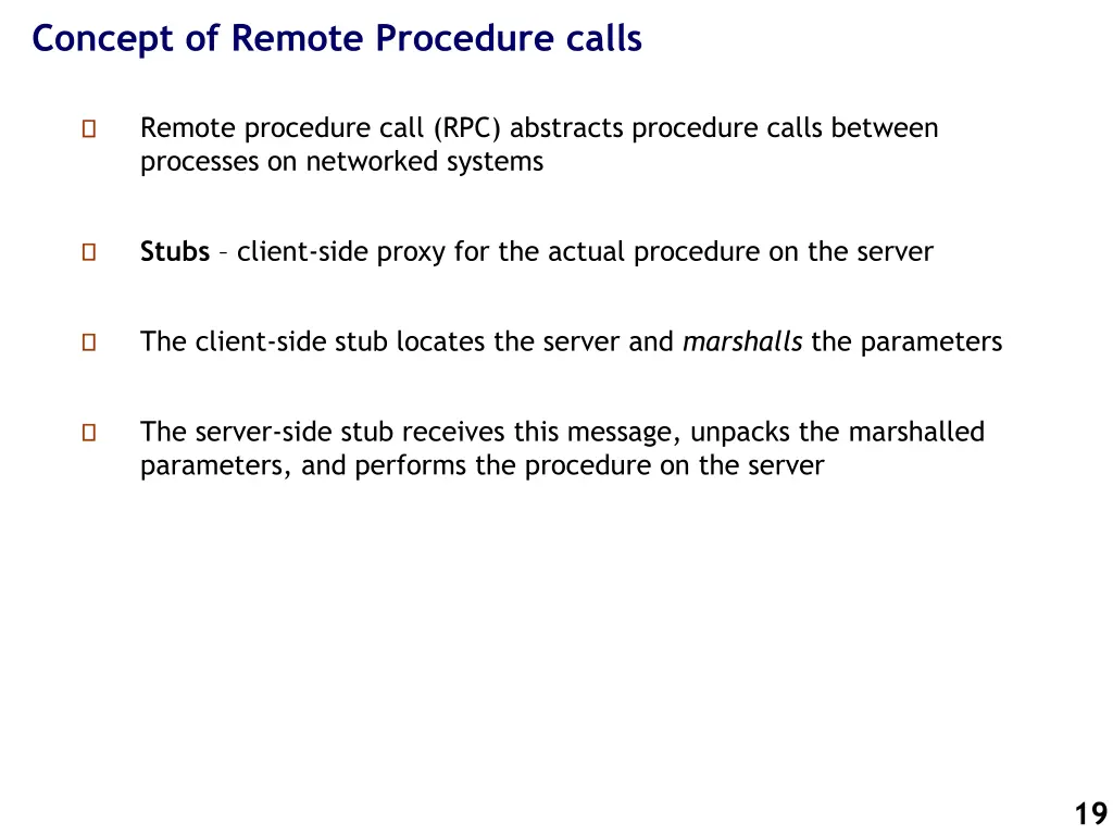 concept of remote procedure calls