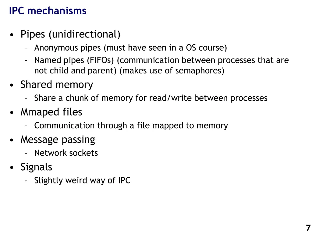 ipc mechanisms