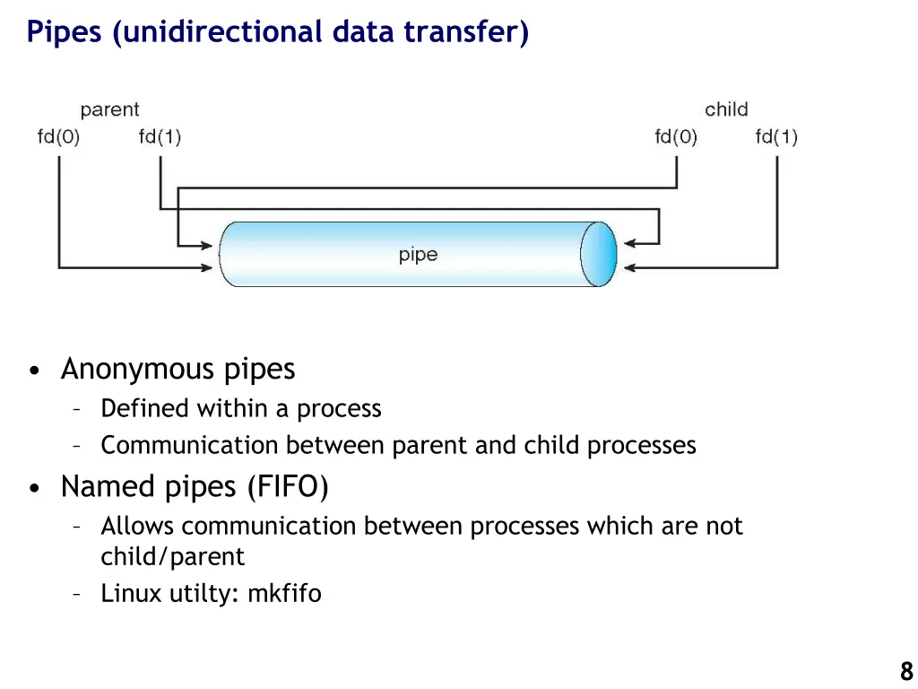 pipes unidirectional data transfer