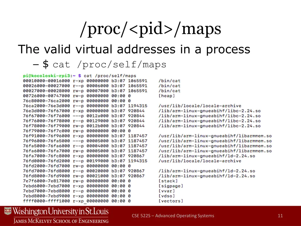 proc pid maps the valid virtual addresses 2