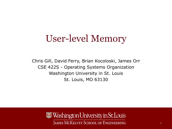 user level memory