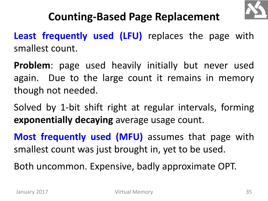 counting based page replacement