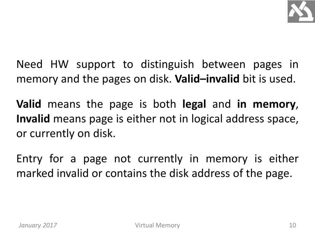 need hw support to distinguish between pages