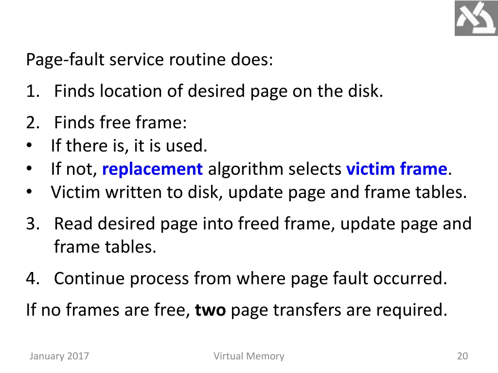 page fault service routine does