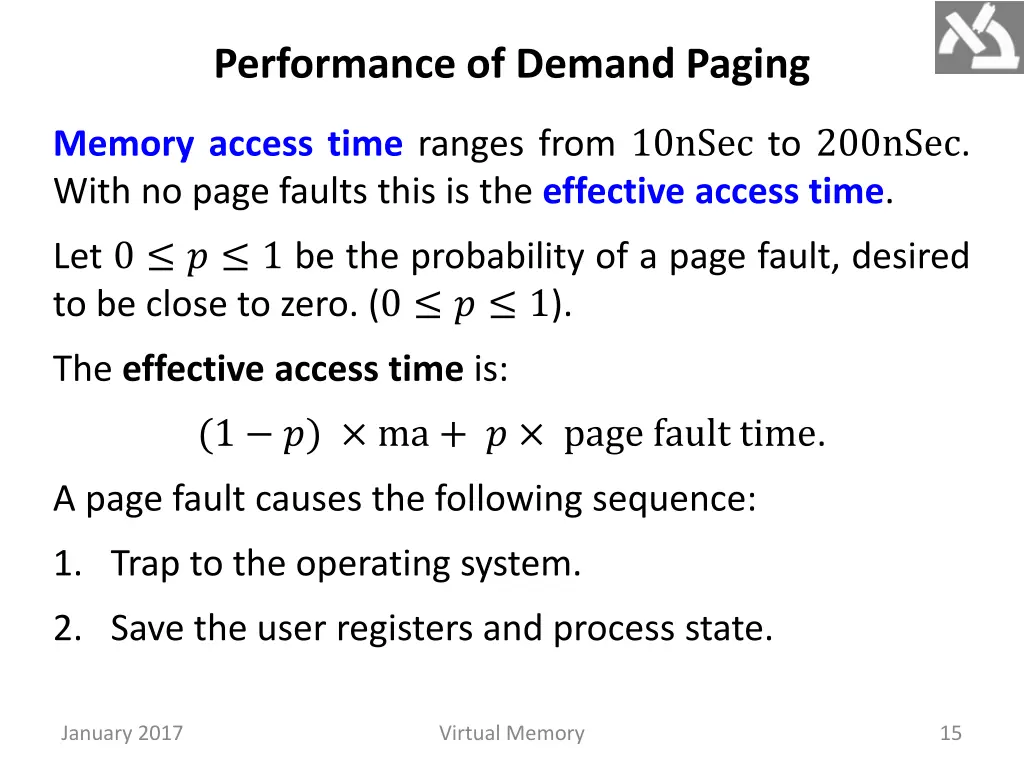 performance of demand paging