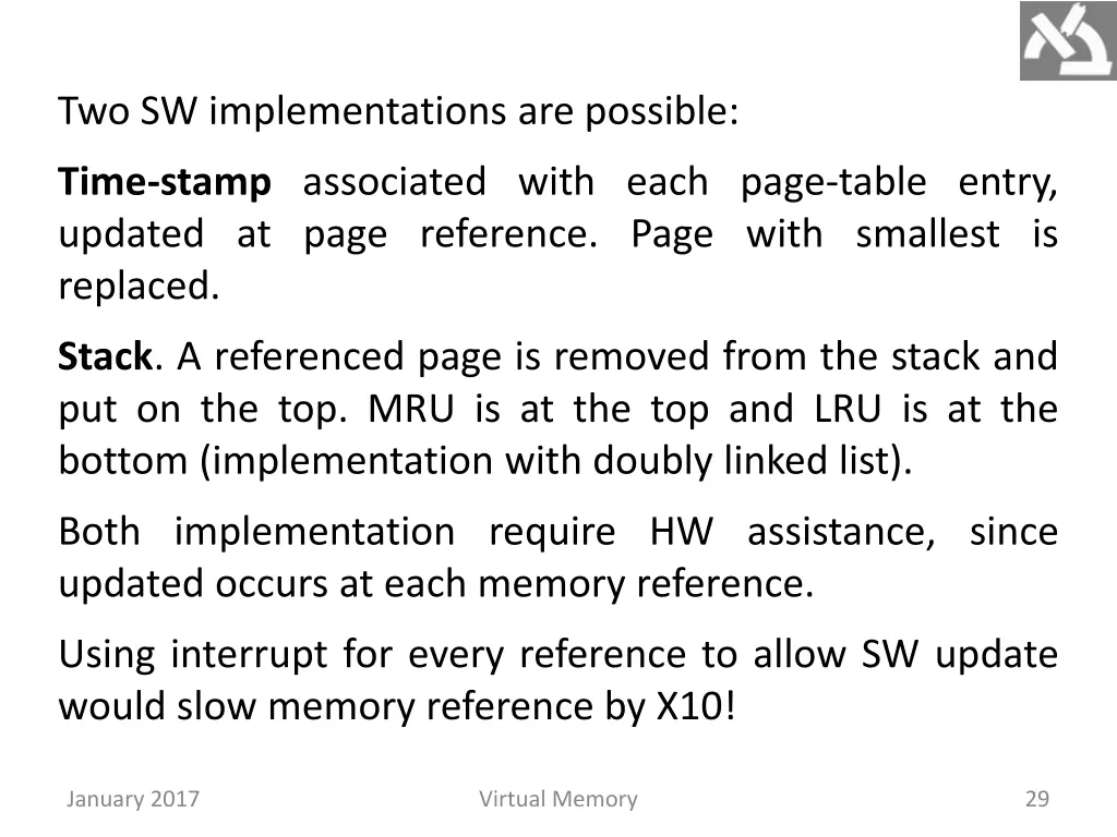 two sw implementations are possible