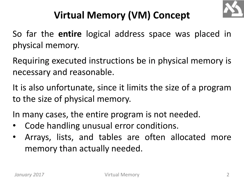 virtual memory vm concept