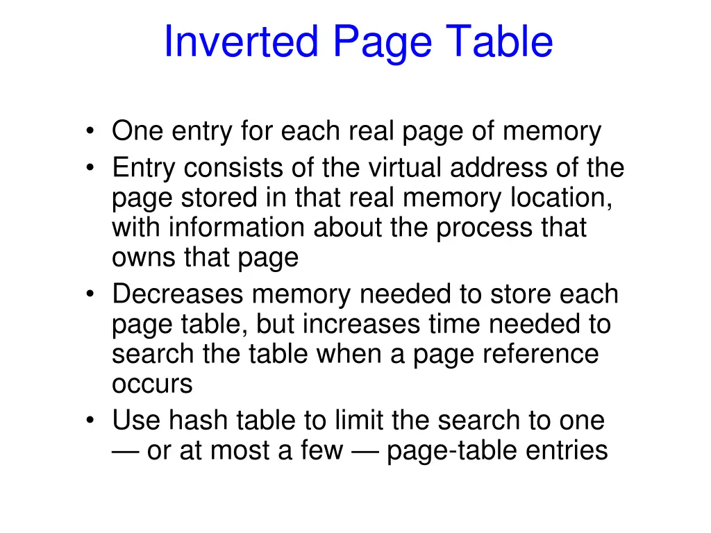 inverted page table