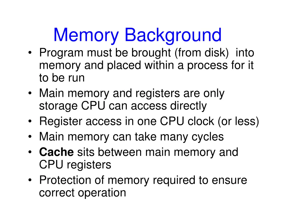 memory background program must be brought from