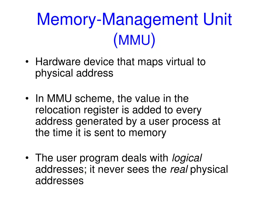 memory management unit mmu