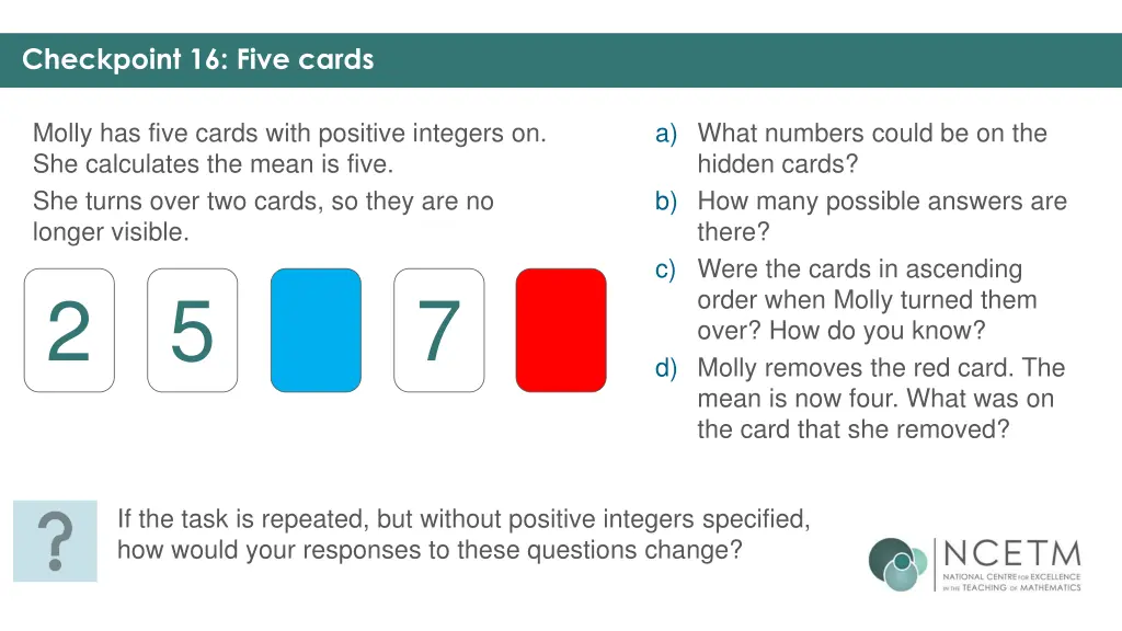 checkpoint 16 five cards