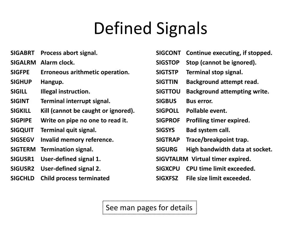 defined signals