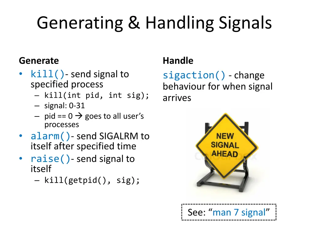 generating handling signals