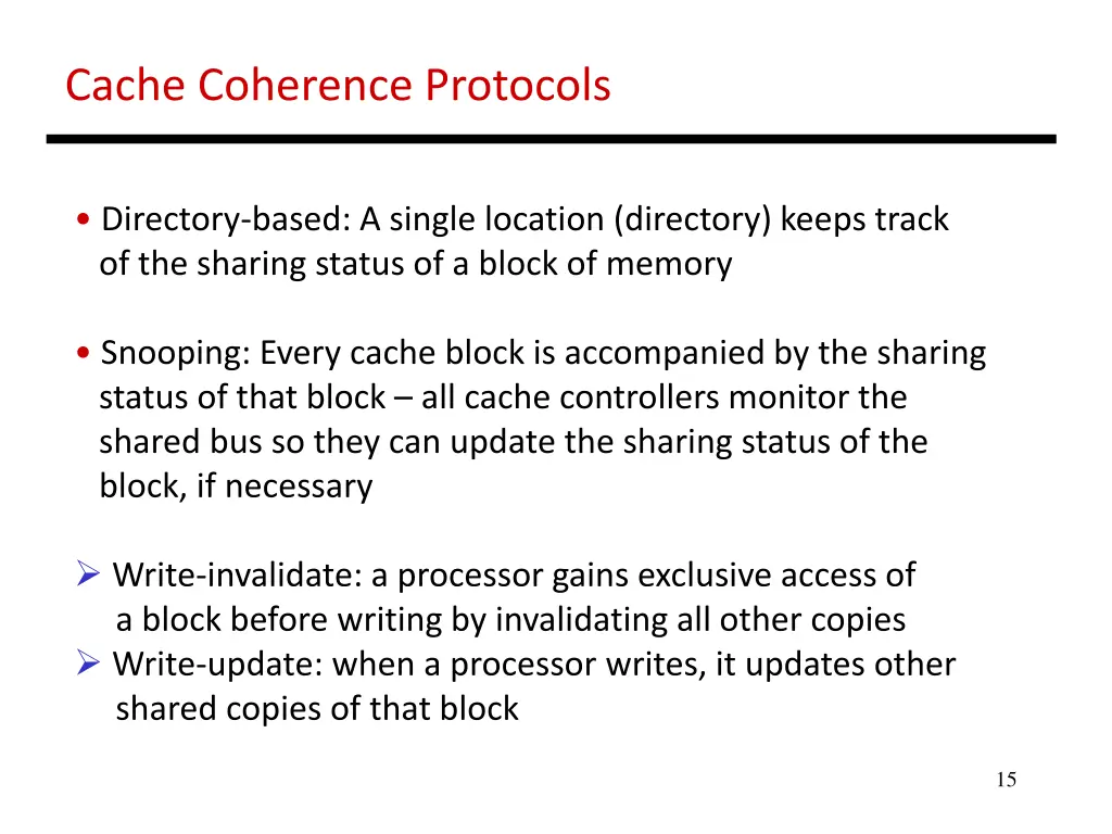 cache coherence protocols