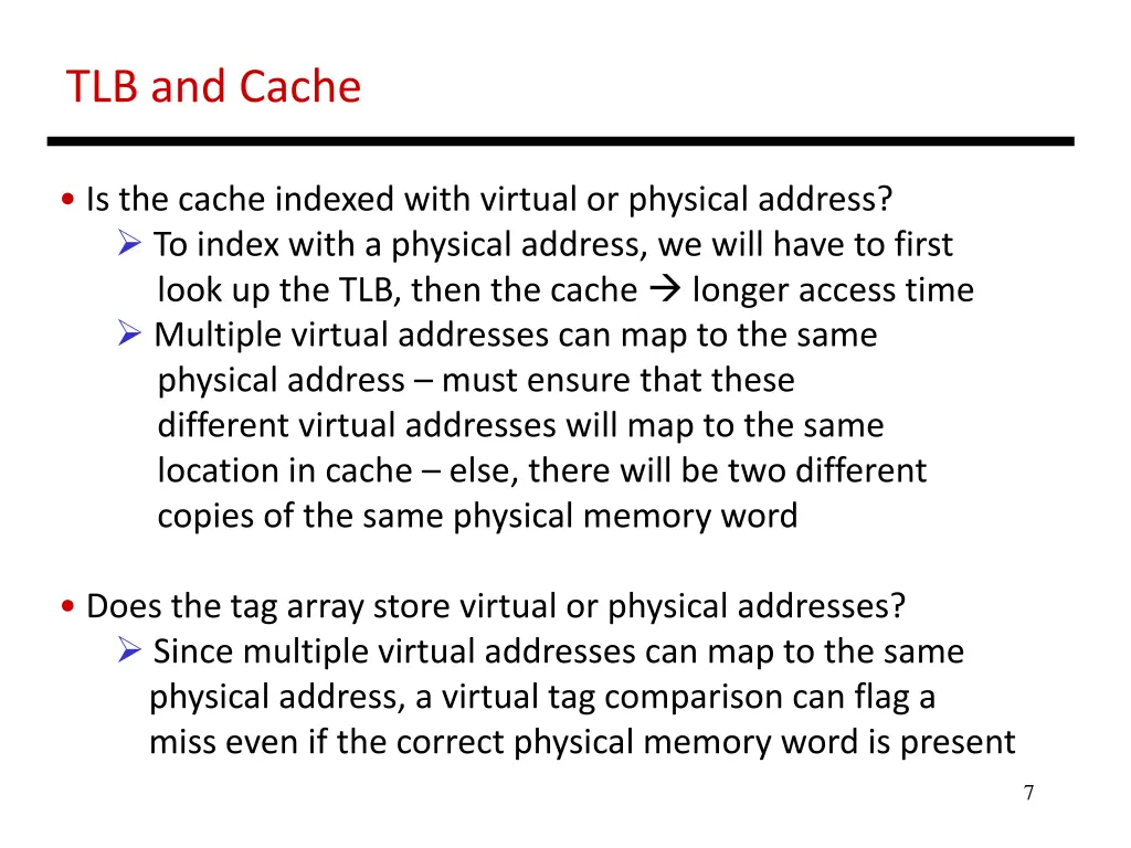 tlb and cache