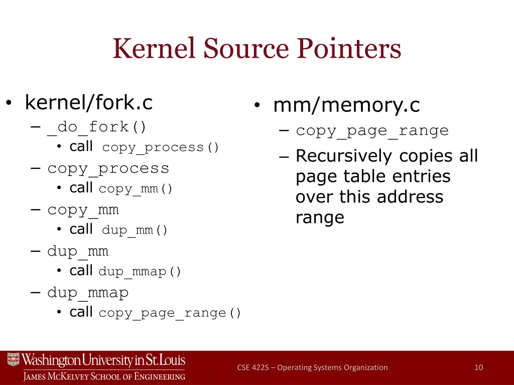 kernel source pointers