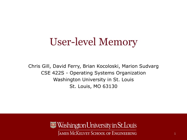 user level memory