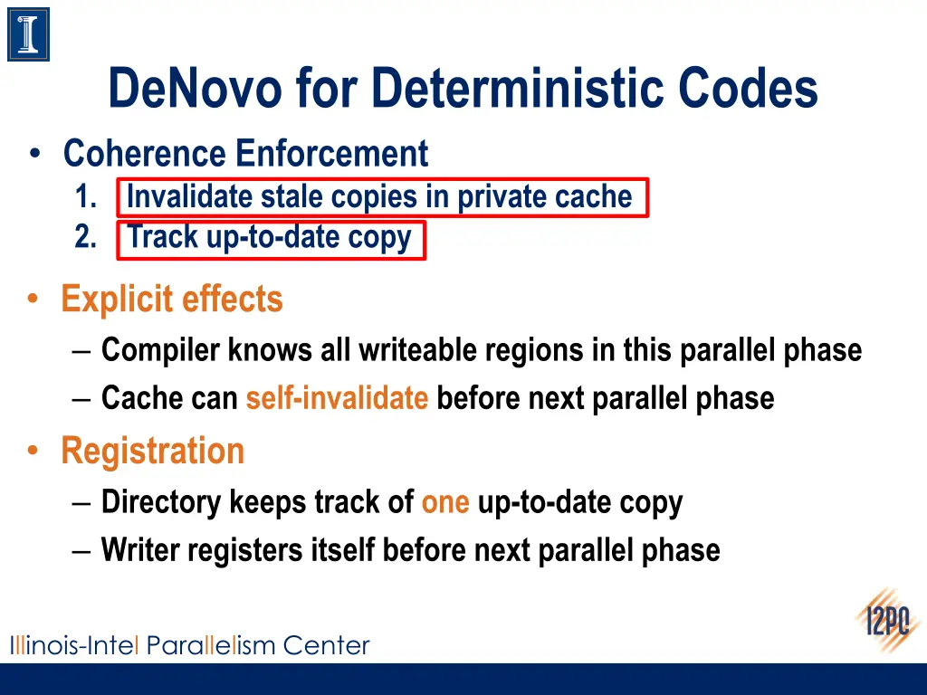 denovo for deterministic codes coherence