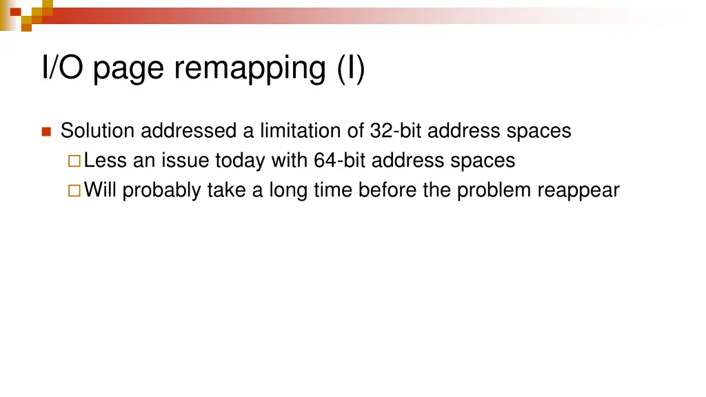 i o page remapping i 1