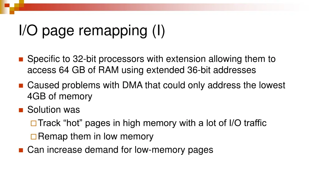 i o page remapping i