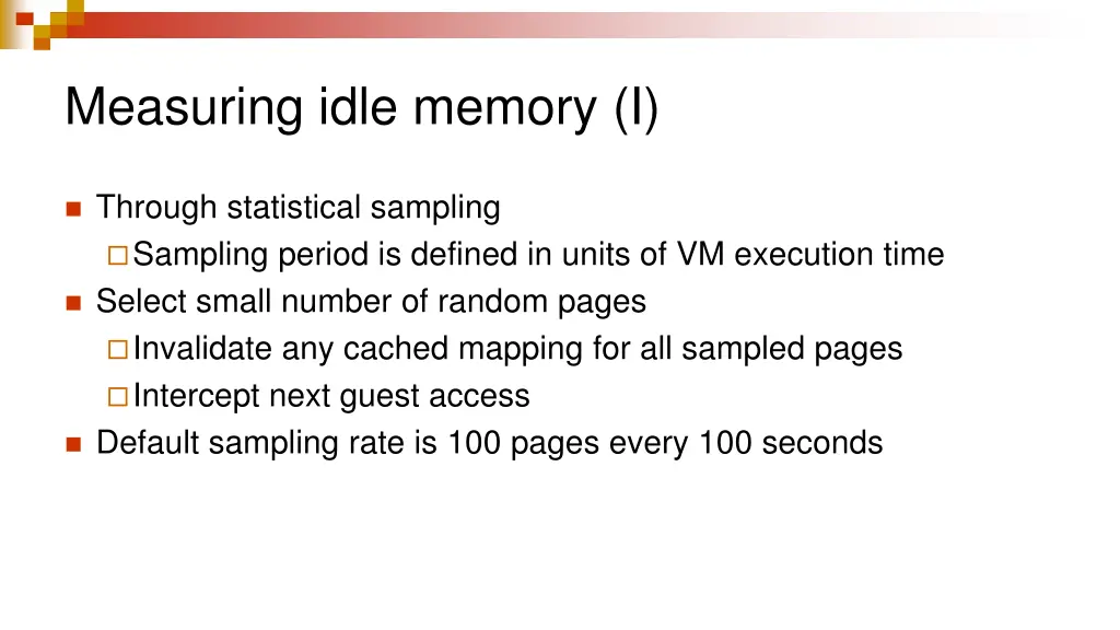 measuring idle memory i