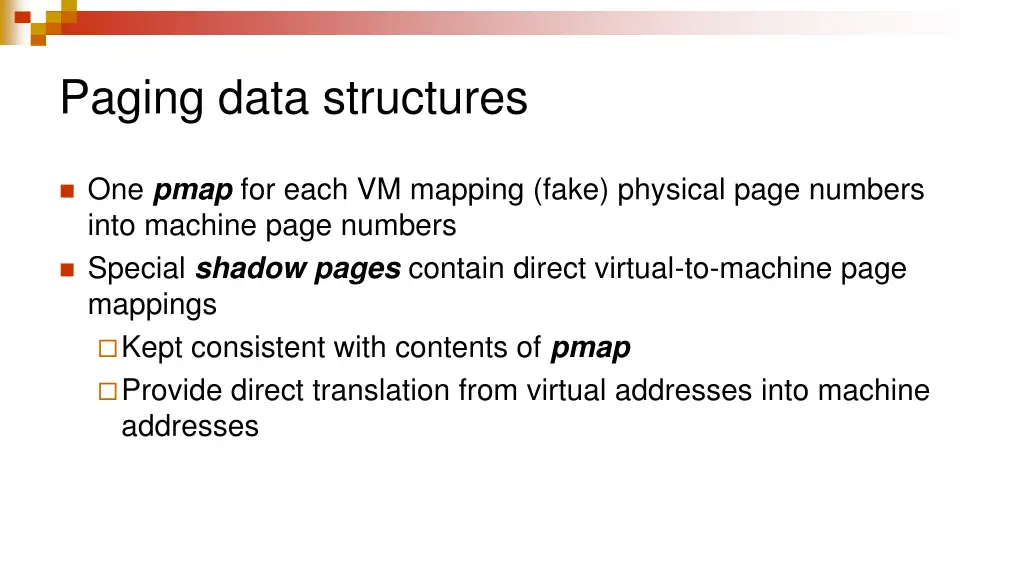 paging data structures